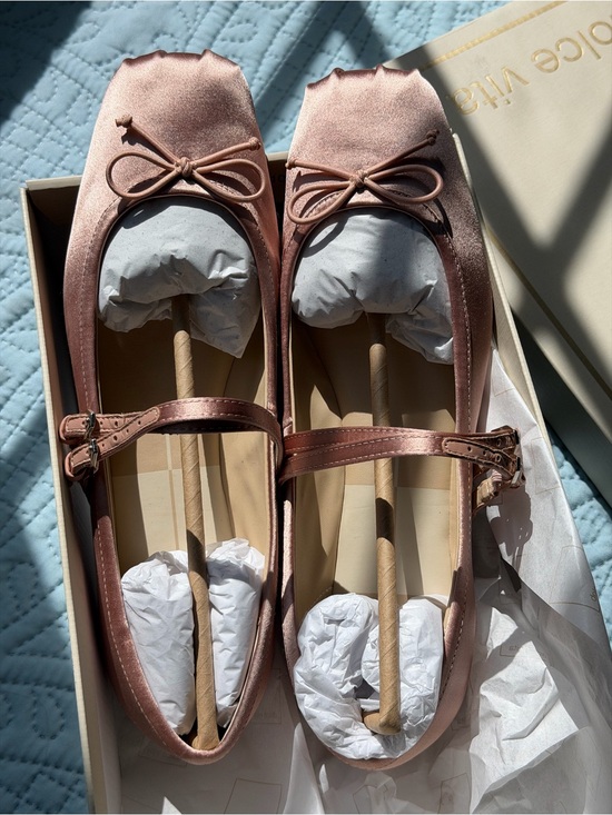 Dolce Vita Shoes - Dolce Vita Rose Gold Satin Mary Jane Flats with Bow